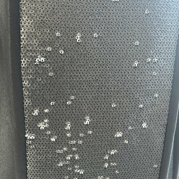 Rudsak Luxe Black Sheer Tunic With Sparkling Sequin Panels & Elegant Flow – US S - Picture 8 of 10